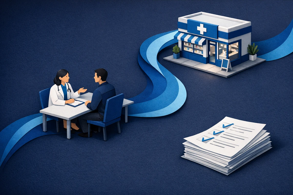 Connected paths between a healthcare business, its patients and the work behind their care